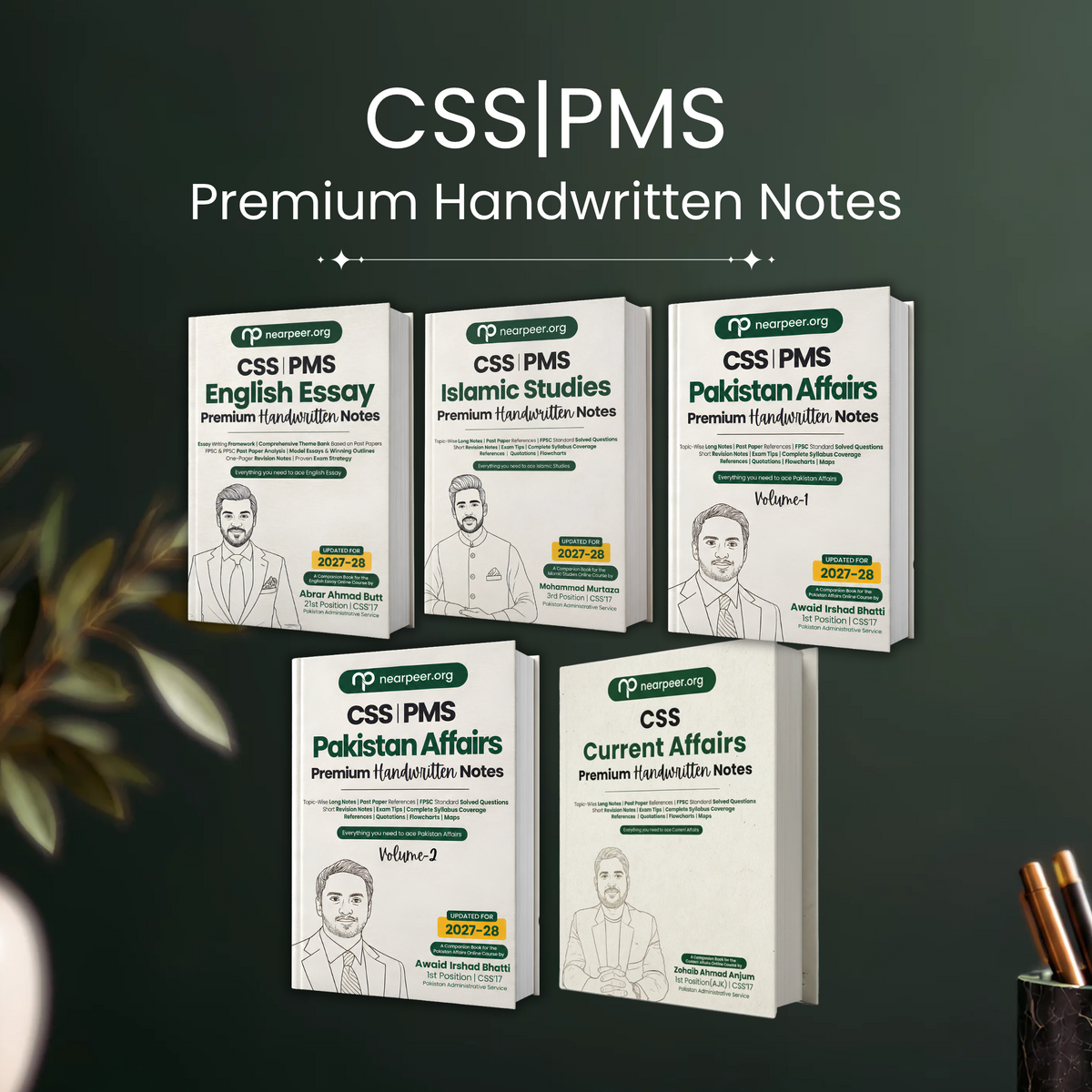 CSS PMS Premium Handwritten Notes Bundle - English Essay, Islamic Studies, Current Affairs & Pakistan Affairs Vol 1+2