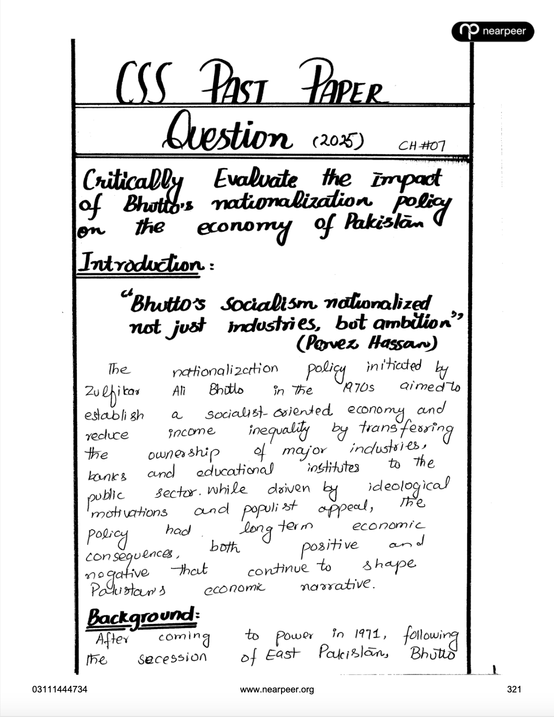 CSS PMS Pakistan Affairs Premium Handwritten Notes (Vol 1 & Vol 2) by Awaid Irshad Bhatti – Nearpeer