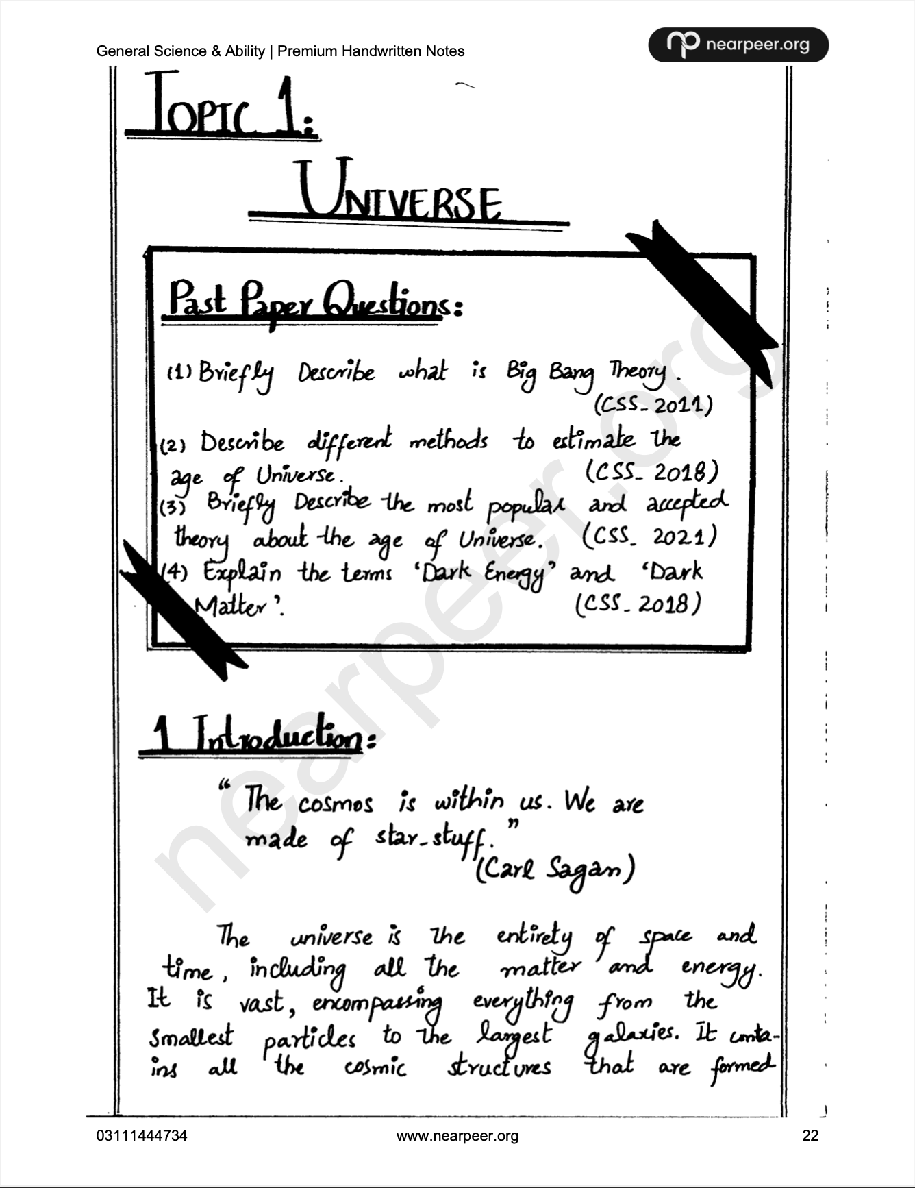 CSS General Science & Ability Premium Handwritten notes by Abrar Ahmad Butt Volume 1