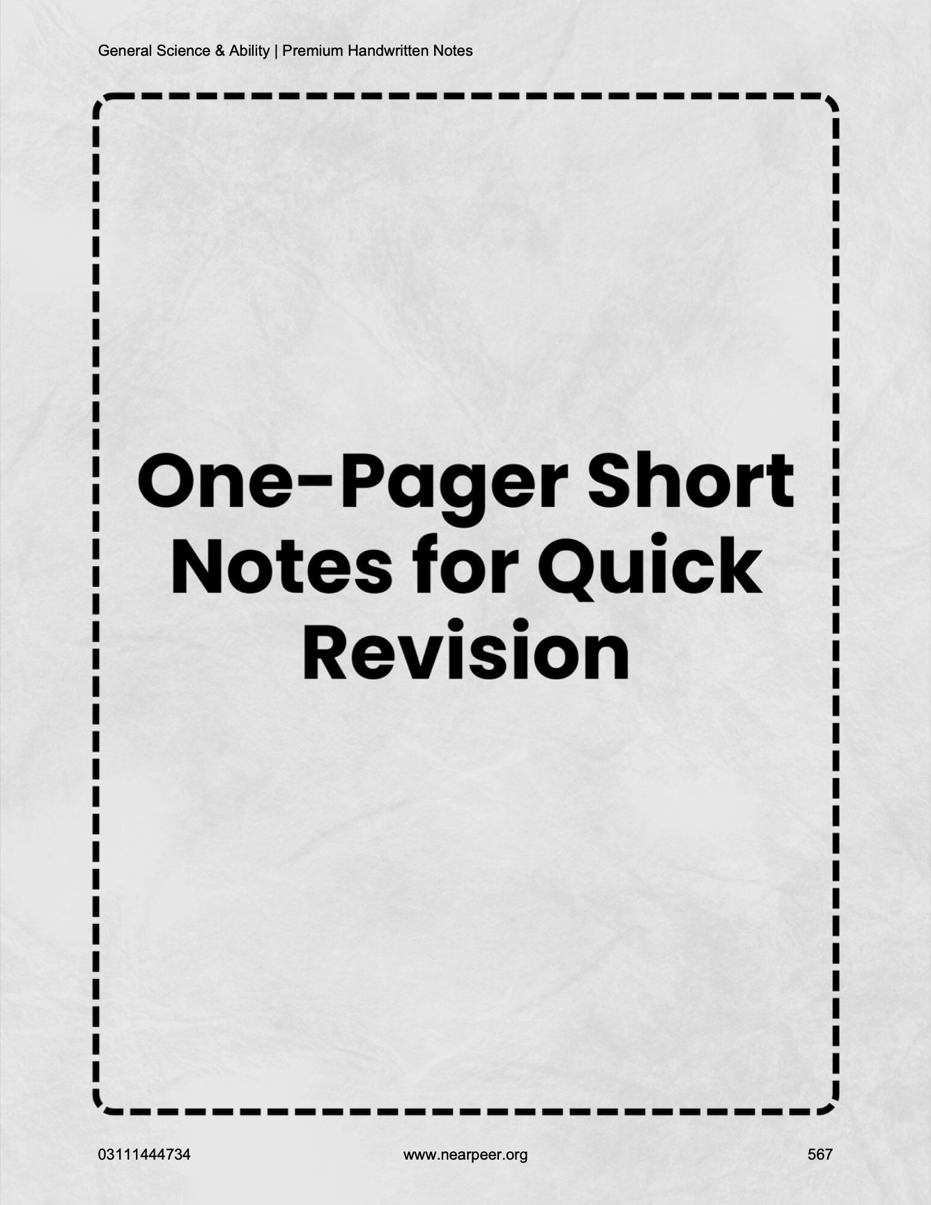 CSS General Science & Ability Premium Handwritten notes by Abrar Ahmad Butt Volume 1