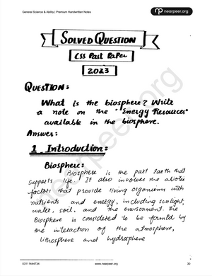 CSS General Science & Ability Premium Handwritten notes by Abrar Ahmad Butt Volume 2
