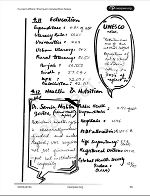 CSS Current Affairs Premium Handwritten Notes by Zohaib Ahmad Anjum - Nearpeer