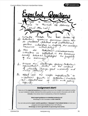 CSS Current Affairs Premium Handwritten Notes by Zohaib Ahmad Anjum - Nearpeer