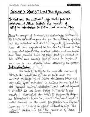 CSS PMS Islamic Studies Premium Handwritten notes by Mohammad Murtaza 2nd Edition