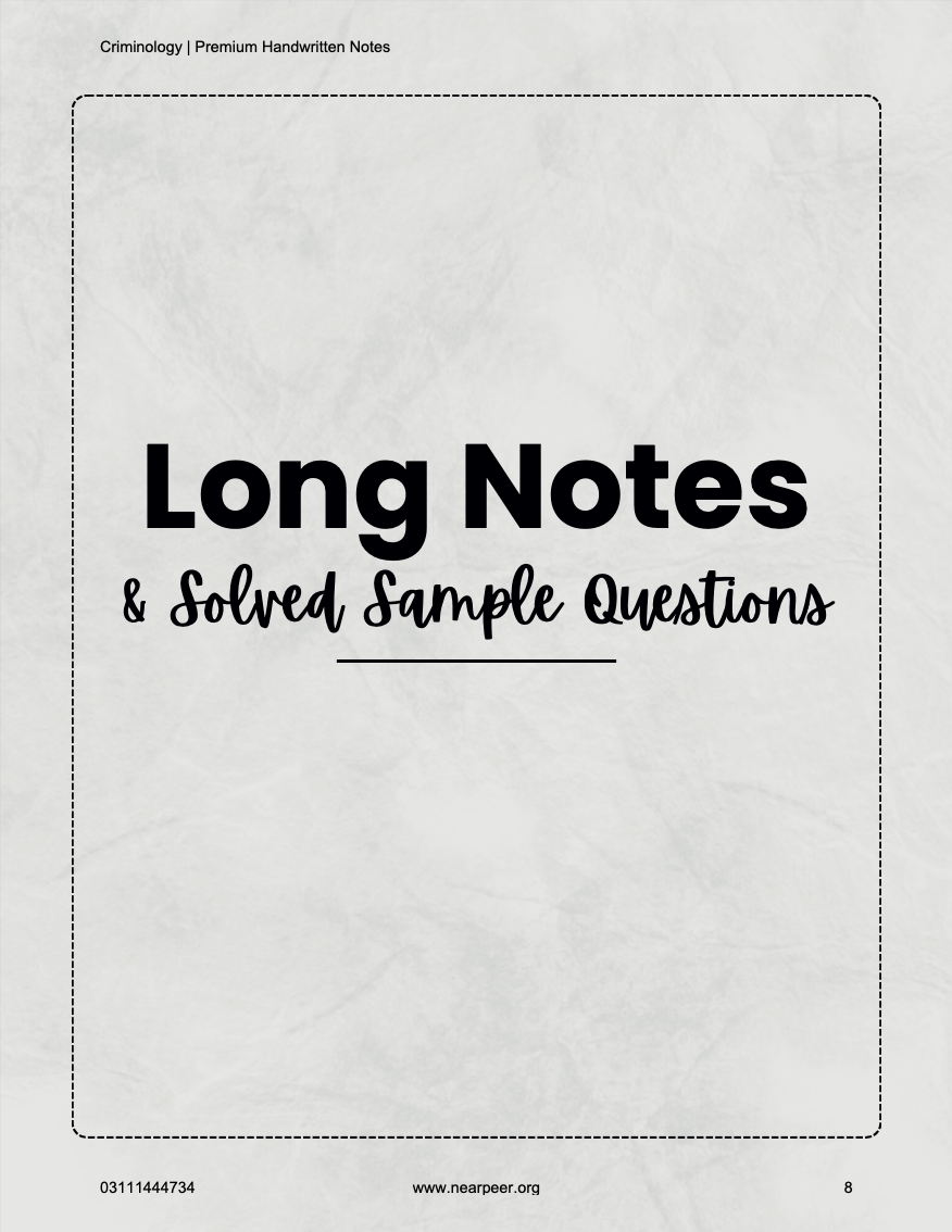 CSS Criminology Premium Handwritten Notes by Hassnain Arshad