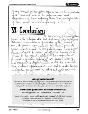 CSS Criminology Premium Handwritten Notes by Hassnain Arshad