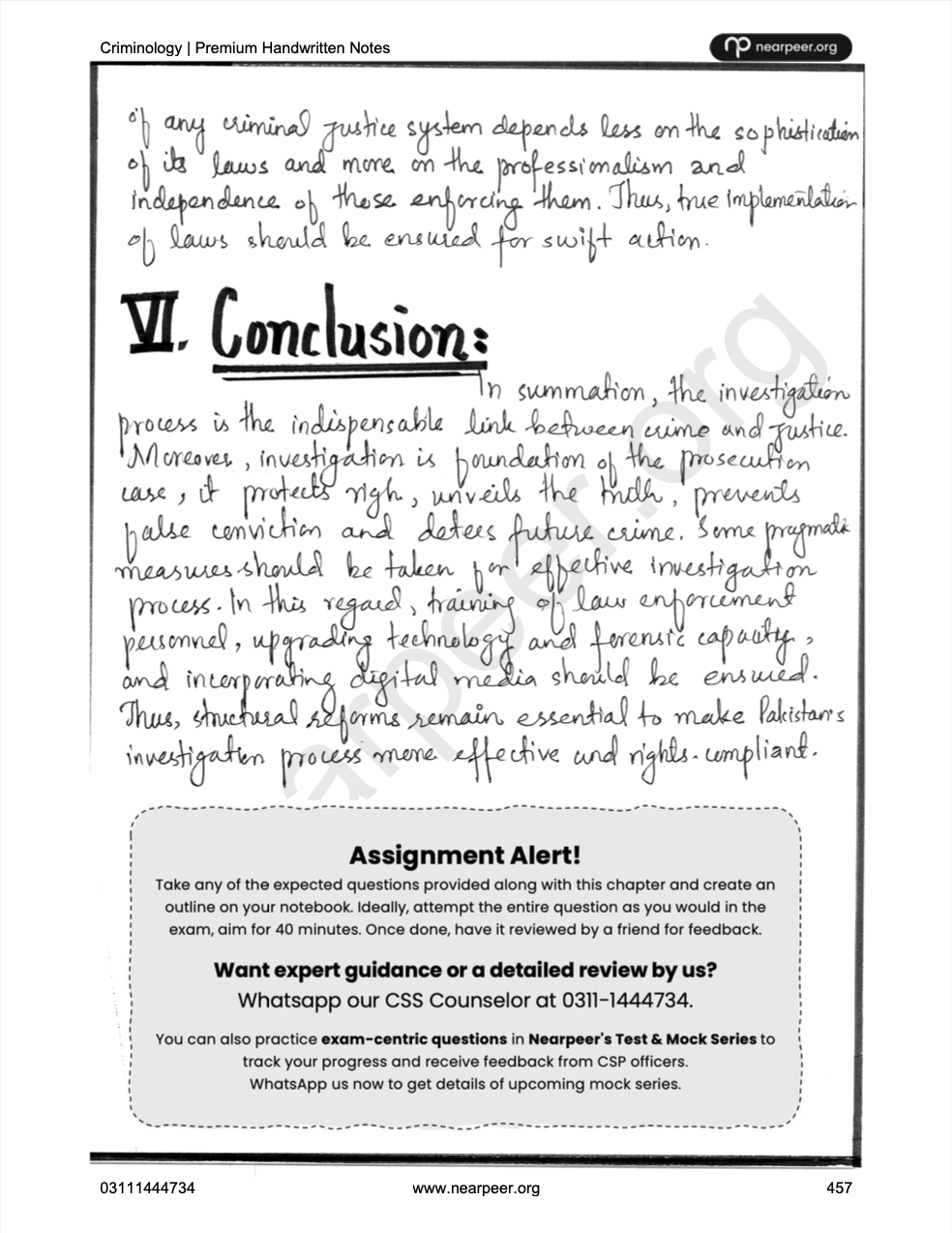 CSS Criminology Premium Handwritten Notes by Hassnain Arshad
