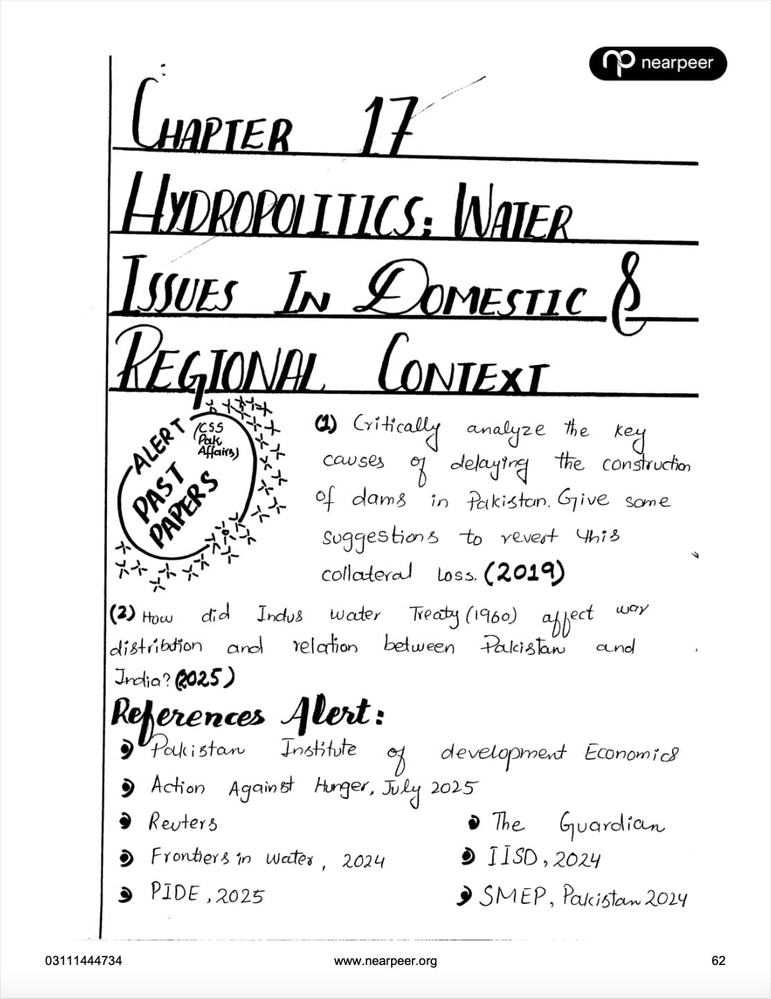 CSS PMS Pakistan Affairs Premium Handwritten Notes by Awaid Irshad Bhatti Volume 2 – Nearpeer