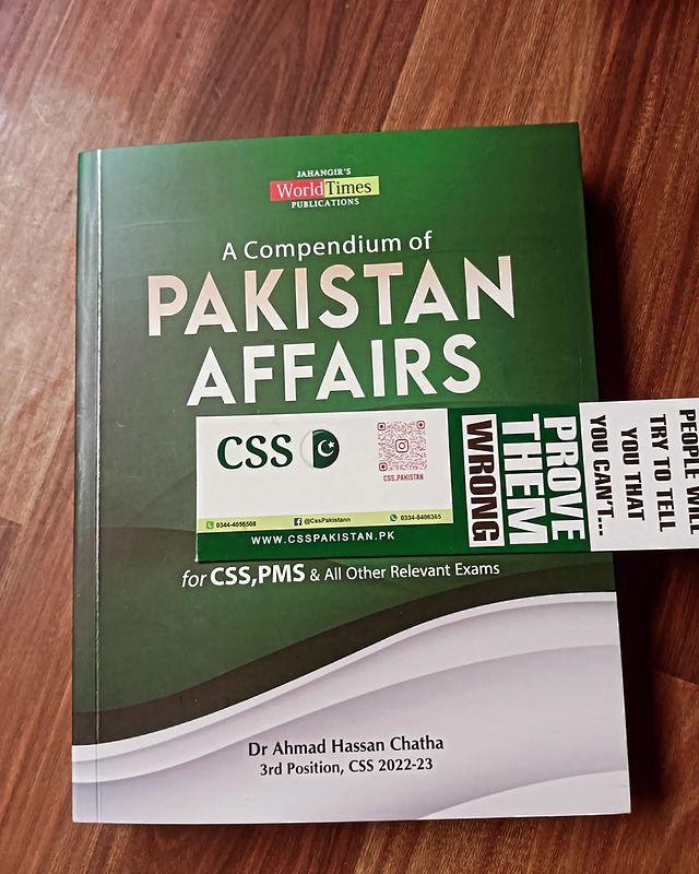 A Compendium of Pakistan Affairs by Dr. Ahmad Hassan Chatha JWT