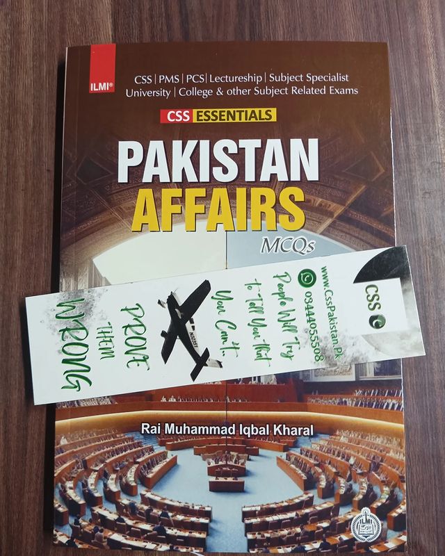 Pakistan Affairs MCQs by Rai M. Iqbal Kharal ilmi CSS Essentials